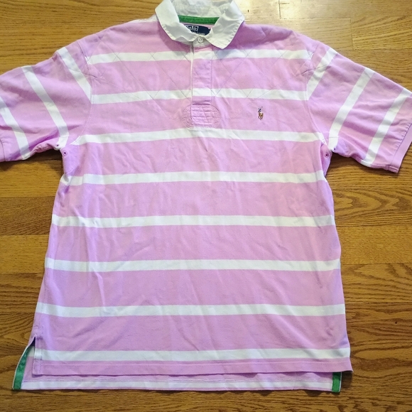 Polo Ralph Lauren Other - Rare Vintage Polo Ralph Lauren Polo Shirt XLT Big Pink White Collar Quilted